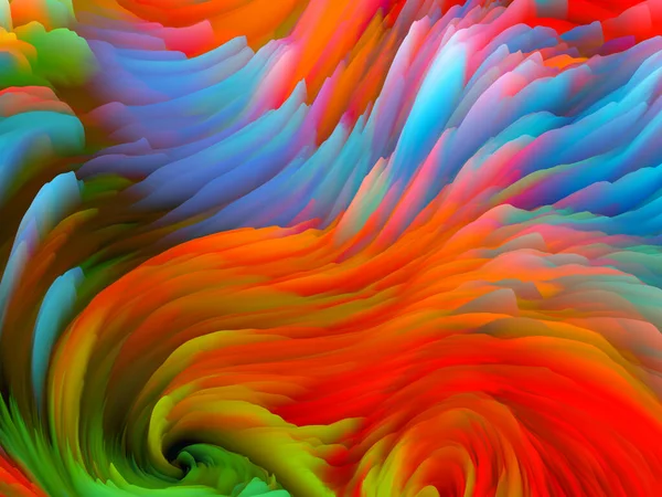 混乱的表面 维波系列 旋转彩色纹理的艺术抽象 关于艺术 创造力和设计主题的随机湍流的三维渲染 — 图库照片