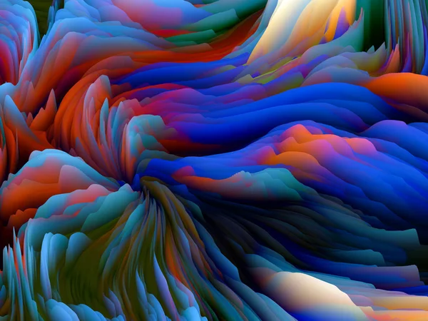 Тактильная Математика Dimensional Wave Series Задняя Компоновка Цветовой Текстуры Рендеринг — стоковое фото