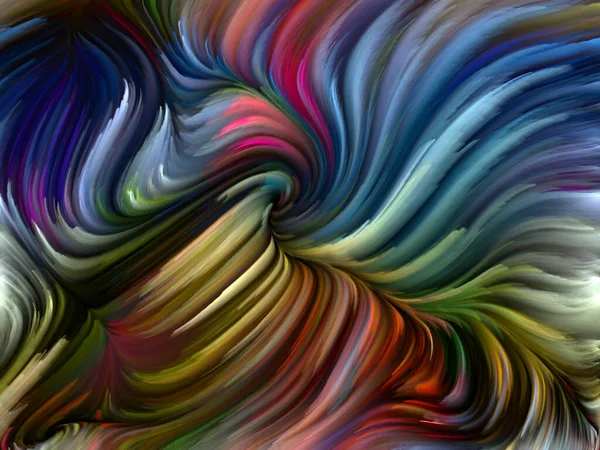 Kleur Swirl Serie Beeld Van Kleurrijke Beweging Van Spectrale Vezels — Stockfoto