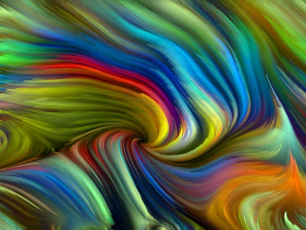 Color Swirl Serie Kreative Anordnung Farbenfroher Bewegung Von Spektralfasern Zum — Stockfoto