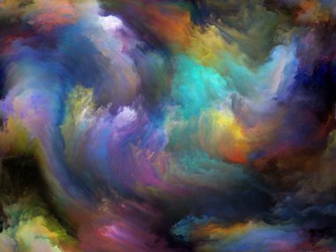 Girdap Döndürme ve Girdap serisi. Sanat, yaratıcılık ve hayal gücü projeleri için tuval üzerinde renk ve hareketin bileşimi