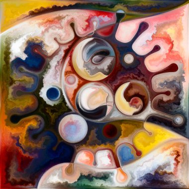 Viral Renk. Soyut koronavirüsün ana hatları ve küresel salgının psikolojik boyutları üzerine zengin dokular.