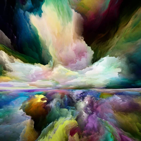 Tęczowe Oświecenie Seria Ucieczka Rzeczywistości Abstrakcyjny Układ Surrealistycznych Kolorów Faktur — Zdjęcie stockowe
