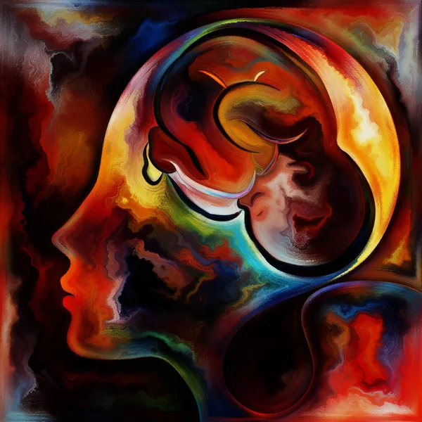 Innere Strömung Colors Serie Komposition Menschlicher Silhouetten Kunsttexturen Und Farben — Stockfoto