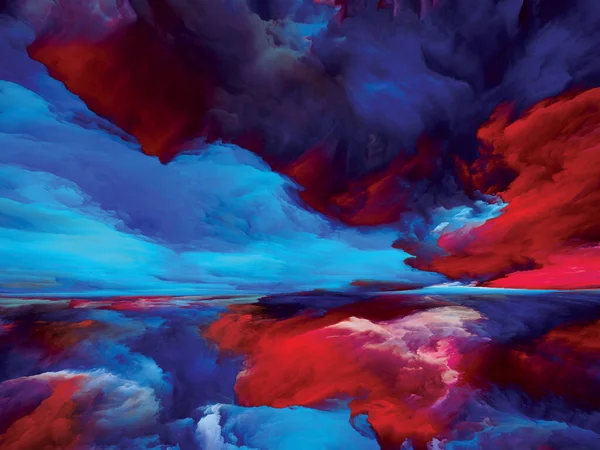 Φασματικά Σύννεφα Απόδραση Στη Σειρά Πραγματικότητα Διάταξη Του Σουρεαλιστικού Ηλιοβασιλέματος — Φωτογραφία Αρχείου
