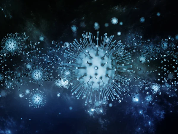 Mundos Del Coronavirus Serie Epidémica Viral Ilustración Partículas Coronavirus Elementos — Foto de Stock