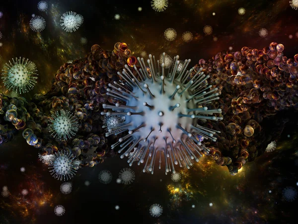 Coronavirus Space Viral Epidemisk Serie Illustration Coronavirus Partiklar Och Mikro — Stockfoto