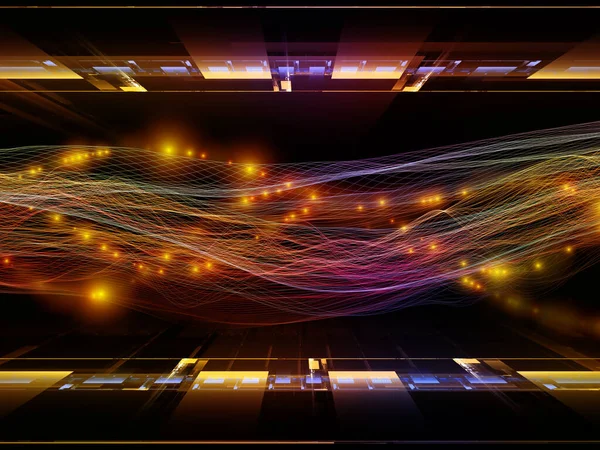 Виртуальная Вселенная Серия Virtual Wave Фоновое Оформление Горизонтальных Синусовых Волн — стоковое фото