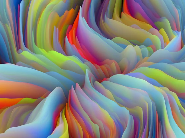 被扭曲的表面 维波系列 旋转彩色纹理的创造性排列 创意和设计主题的随机湍流的三维渲染 — 图库照片