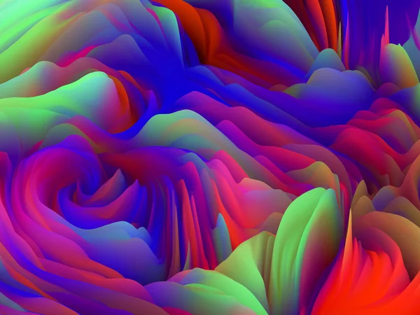 Fabric Sines Dimensional Wave Series Arrangement Swirling Color Texture Rendering — Stock Photo, Image