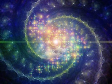 Light Spiral serisi. Eğitim ve sanat konusunda fraktal spiral ve hafif kompozisyon.