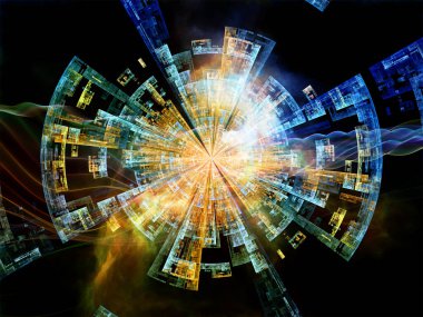 Fraktal Bilgi Serisi. Bilim, eğitim ve bilgi teknolojileri konusunda radyal ve sinüzoidal yapıların oluşturulması.