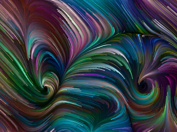 Color Swirl Serie Kreative Anordnung Bunter Bewegung Von Spektralfasern Zum — Stockfoto