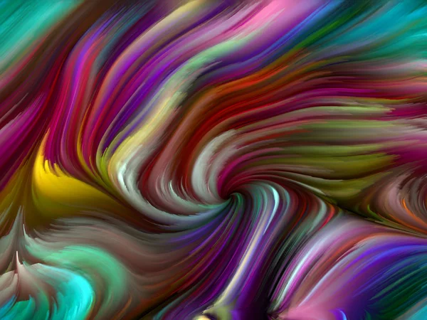 Color Swirl Serie Kreative Anordnung Farbenfroher Bewegung Von Spektralfasern Zum — Stockfoto