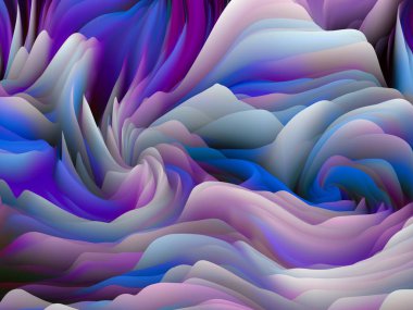 Sinüs Kumaşı. Boyutsal Dalga serisi. Dönen Renk Dokusunun Arkaplan Tasarımı. Sanat, yaratıcılık ve tasarım üzerine çalışmalar için 3 boyutlu türbülans oluşturma