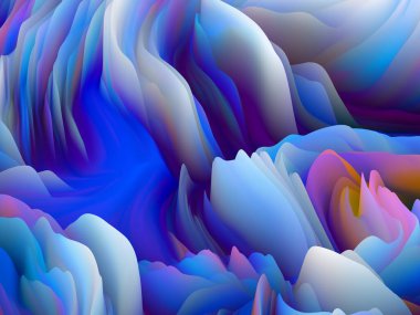 Çarpık Geometri. Boyutsal Dalga serisi. Girdap Rengi Dokusundan oluşmuş bir tasarım. Sanat, yaratıcılık ve tasarım için bir metafor olarak gelişigüzel türbülans oluşturulması