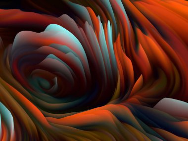 Çarpık Boya. Boyutsal Dalga serisi. Dönen Renk Dokusundan yapılmış bir tasarım. Sanat, yaratıcılık ve tasarım projeleri için 3 boyutlu türbülans oluşturma