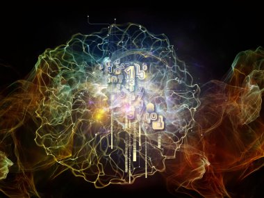 Organik Bilgisayar serisi. Rakamlar, fraktal ve soyut elementler eğitim, bilim ve modern teknoloji konularında düzenleme.