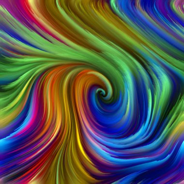 Renkli girdap serisi. Yaşam, yaratıcılık ve sanat konularındaki spektral liflerin soyut düzenlenmesi
