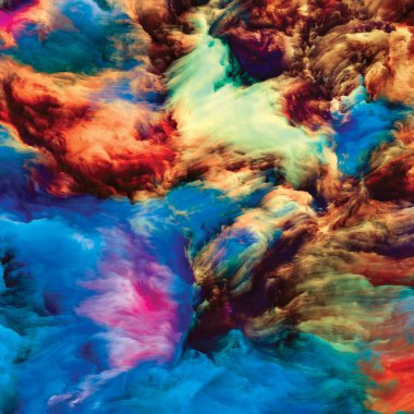 Renkli girdap serisi. Yaşam, yaratıcılık ve sanat projeleri için uygun tuval üzerinde sıvı boyanın renkli hareketinin soyut bileşimi