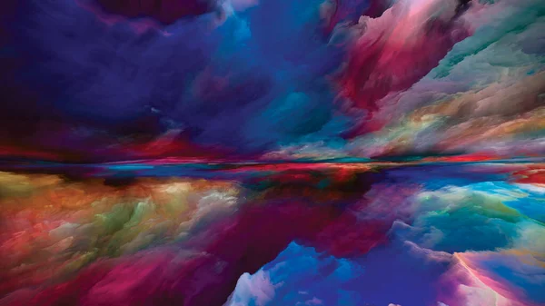 Dreams of Sky. Escape to Reality series. Backdrop composed of surreal sunset sunrise colors and textures for projects on landscape painting, imagination, creativity and art