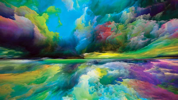 Wolken Des Jenseits Flucht Die Realität Hintergrundkomposition Surrealer Sonnenaufgangsfarben Und — Stockfoto