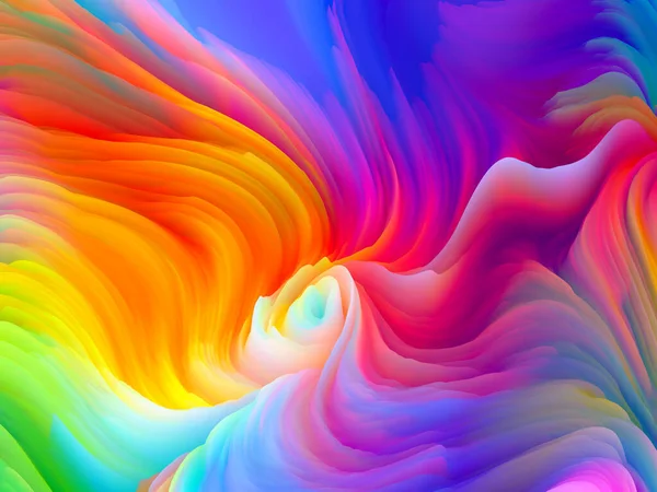 彩色风暴系列 三维渲染虚拟泡沫的彩色涡旋 作为艺术和设计主题的墙纸或背景 — 图库照片