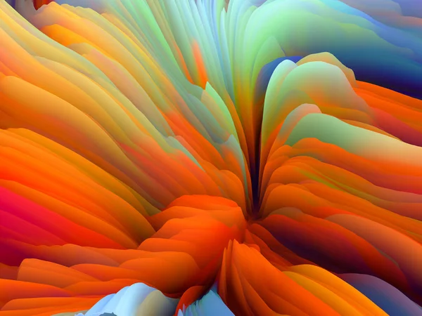 彩色风暴系列 虚拟彩色泡沫运动的三维渲染 作为艺术与设计主题的墙纸或背景 — 图库照片