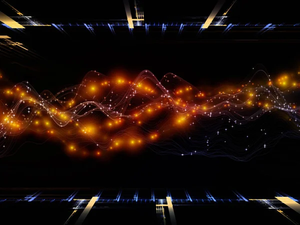 Transfer Space Virtual Wave Series Image Horizontal Sine Waves Light — Stock Photo, Image