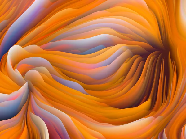 Twisted Surface Dimensional Wave Series Composition Swirling Color Texture Rendering — Stock Photo, Image