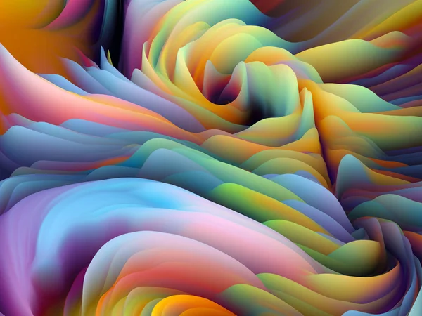 Tintas Retorcidas Serie Dimensional Wave Interplay Swirling Color Texture Inglés — Foto de Stock