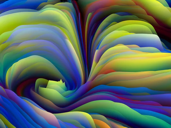 Geometrie Van Chaos Dimensionale Golf Serie Achtergrond Van Wervelende Kleur — Stockfoto