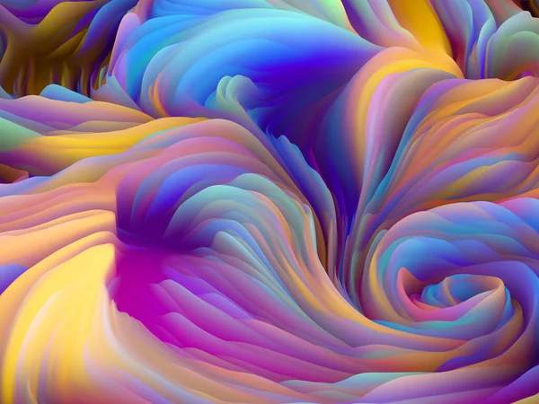 混乱的表面 维波系列 旋转彩色纹理的艺术抽象 关于艺术 创造力和设计主题的随机湍流的三维渲染 — 图库照片