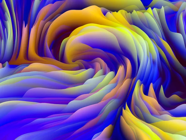 Hmatová Matematika Série Dimensional Wave Backdrop Složený Vířící Barevné Textury — Stock fotografie