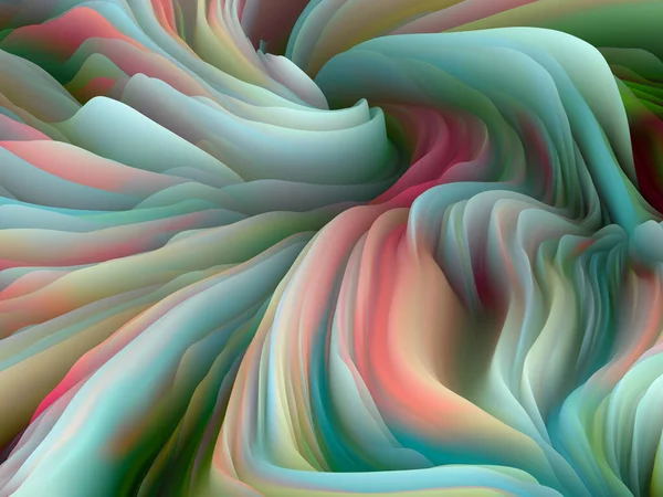 ツイストペイント 次元波シリーズ 渦巻く色のテクスチャで作られたデザイン アート 創造性とデザイン上のプロジェクトのためのランダム乱流の3Dレンダリング — ストック写真