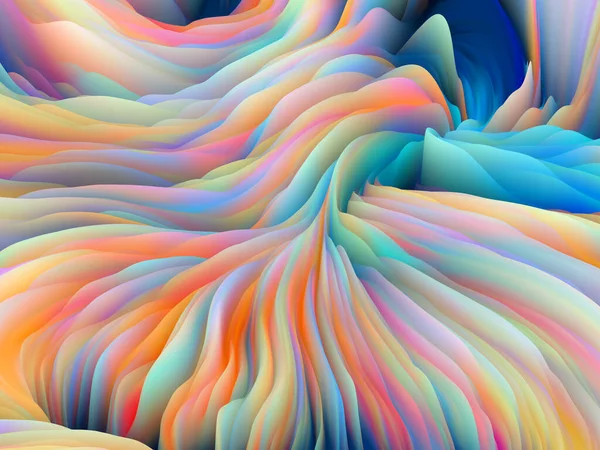 随机几何 维波系列 回旋彩色纹理的背景 随机湍流的三维渲染 以补充艺术 创意和设计设计 — 图库照片
