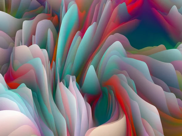 Matemáticas Táctiles Serie Dimensional Wave Composición Abstracta Swirling Color Texture — Foto de Stock