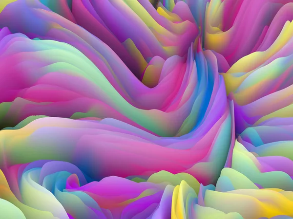 ツイストペイント 次元波シリーズ 渦巻く色のテクスチャで作られた視覚的に魅力的な背景 アート 創造性 デザインのレイアウトに適したランダム乱流の3Dレンダリング — ストック写真