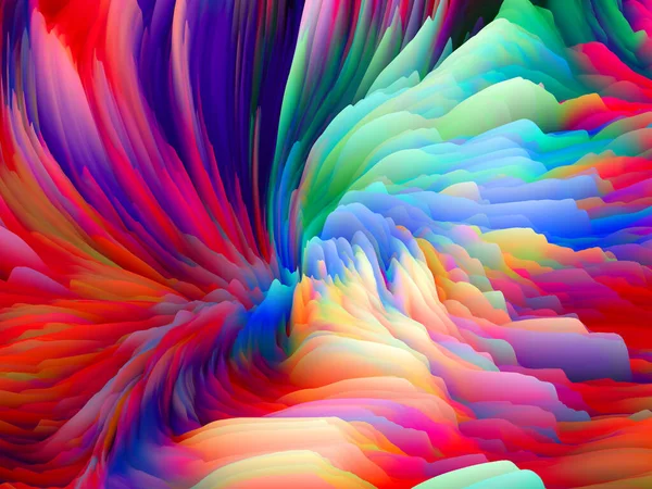 Twisted Tints 维波系列 旋转彩色纹理的创造性排列 创意和设计项目随机湍流的三维渲染 — 图库照片