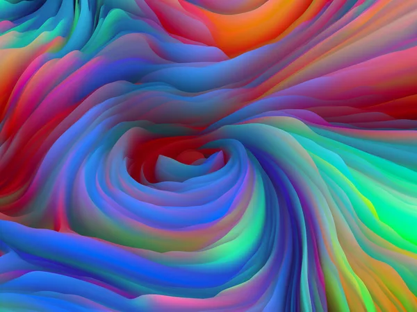 表面のねじれ 次元波シリーズ 渦巻くカラーテクスチャの配置 アート 創造性 デザインをテーマにランダム乱流の3Dレンダリング — ストック写真