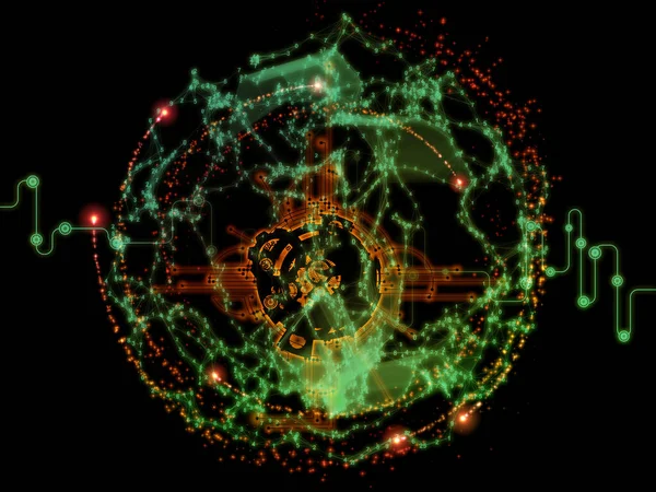Netzwerk Aus Linien Zahlen Und Lichtern Zum Thema Informatik Naturwissenschaften — Stockfoto