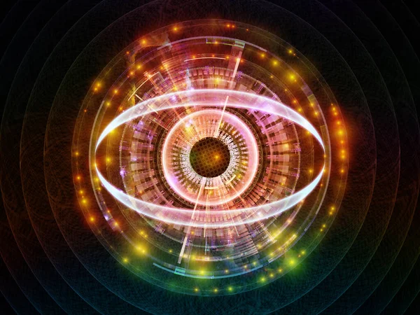 Eye Symbol Abstract Technological Elements Lights Composition Subject Science Education — Stock Photo, Image