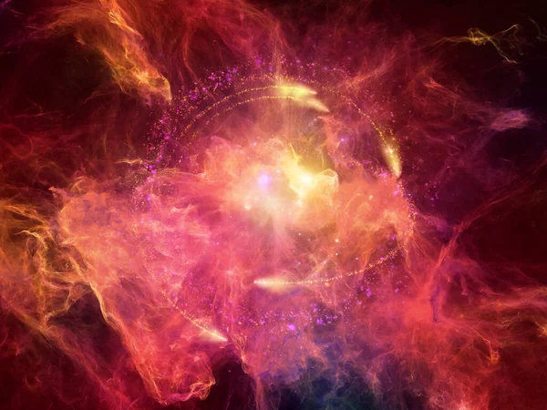 关于科学和教育主题的分形星云 有机结构和灯光元素 — 图库照片