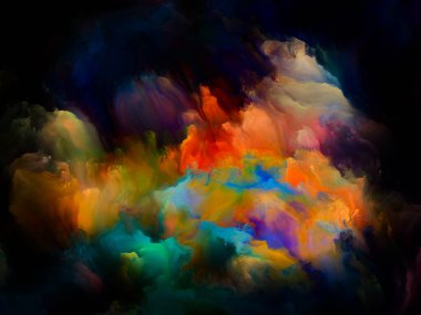 Boyalı Bulutlar serisi. Yaratıcılık ve sanat konusunda soyut renk bulutları.