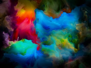 Nebula 'yı boya. Renkli Rüya serisi. Hayal gücü, yaratıcılık ve sanat resminin metaforu olarak gradyan ve spektral renklerden oluşan tasarım