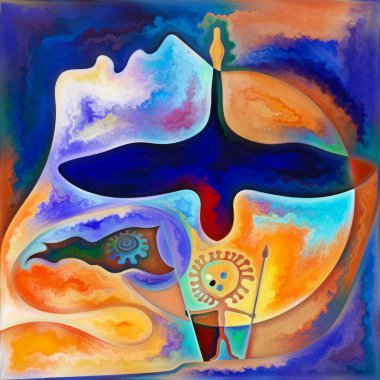 Covid-19 serisinin Siyah Kuğu 'su. Siyah kuğu silueti ve küresel salgının psikolojik boyutları üzerine soyut semboller.