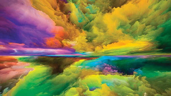 Paisagem Espectral Série Sonhos Cor Composição Gráfica Tintas Texturas Nuvens — Fotografia de Stock