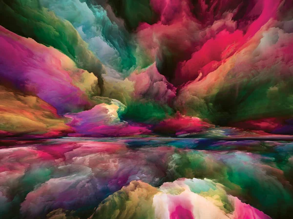 スペクトルランド 世界シリーズには登場しない 内側の生活 ドラマ 芸術とデザインのトピックに色 グラデーションの雲で作られた芸術的背景 — ストック写真
