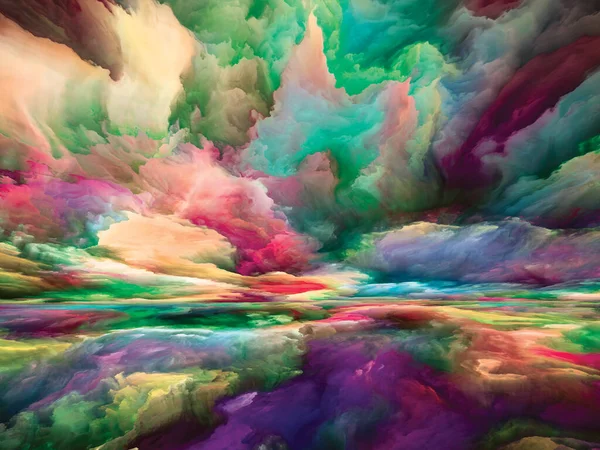 색깔의 마인드 시리즈의 페인트 초현실적 구름의 추상화는 창조성 상상력에 — 스톡 사진