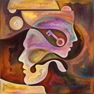 Canlı Düşünceler. Colors In Us serisi. İnsan siluetlerinden, sanat dokularından ve renklerinden oluşan tasarım, yaşam, drama, şiir ve algı projeleri için arka plan görevi görecek şekilde etkileşim içinde.